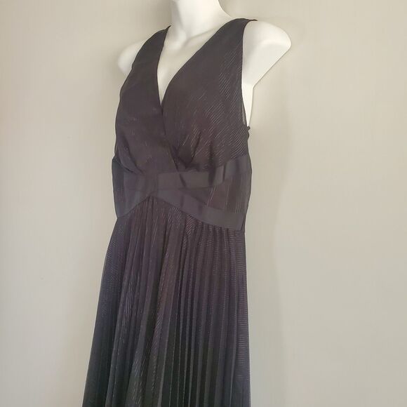 **NOT FOR SALE** Market Dress 10 Black Pleated Midi Lurex Sheer Coquette Fairy - Picture 6 of 15